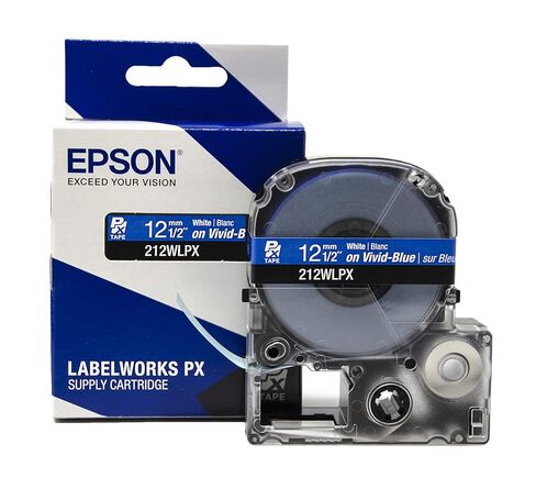 Epson LABELWORKS 212BWPX-5PK PET (Polyester) Tape Cartridge - 5 Unit Case Pack Black on White Standard Industrial Label Maker Tape - 1/2" (12MM) Wide, 30 ft - 5 Pack in Saudi Arabia