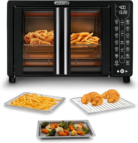 Gourmia GTF7655 17-in-1 Multi-function, Digital, French Door, Stainless Steel 6-Slice Air Fryer Oven in Kuwait