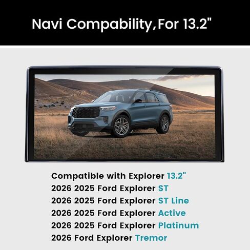 2025 Explorer Screen Protector Designed for 2025 Ford Explorer【Active/ST-Line/ST/Platinum】 13.2 Inch - 2025 Ford Explorer Accessories Tempered Glass Screen Protector Scratch Resistant in Kuwait