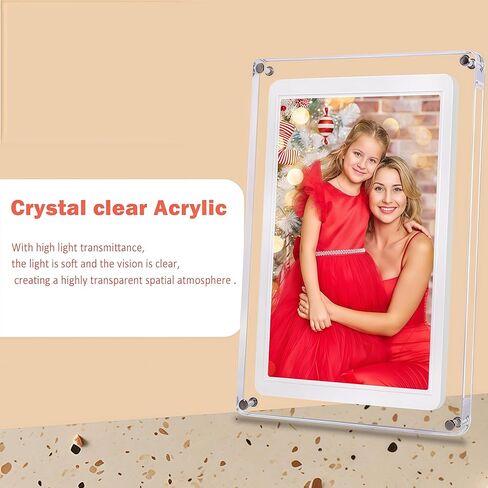 10.1-Inch Wi-Fi Digital Picture Frame with Frameo App - Acrylic Frame Design, 32GB Storage, IPS Touchscreen, Auto-Rotate, Easy Sharing via App (10.1-Acrylic) in Kuwait