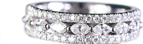 Sdouefos Wedding Bands for Women Silver Cubic Zirconia Ring CZ Stackable Rings 18K White Gold Plated Teardrop-Cut Cubic Zirconia Band Ring Cocktail Jewelry for Women and Men Size 6 in Saudi Arabia