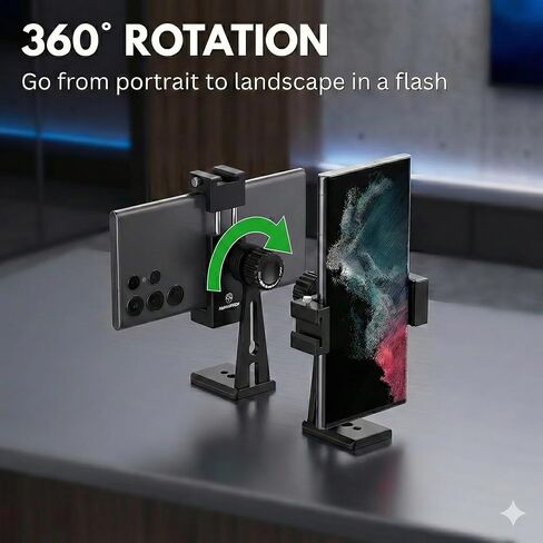 Metal Phone Tripod Mount - Unimount 360 PRO Huffice iPhone حامل ثلاثي القوائم مع مصراع بوتوث عن بعد in Kuwait