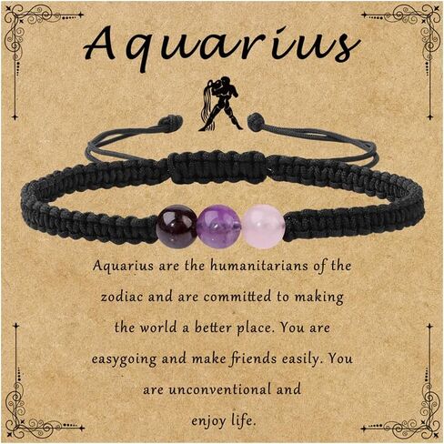 GolbalJew Zodiac Bracelets for Women Healing Crystal Stone 6mm Beads Bracelet Birthday Zodiac Gifts Horoscope Spiritual Bracelet in Kuwait