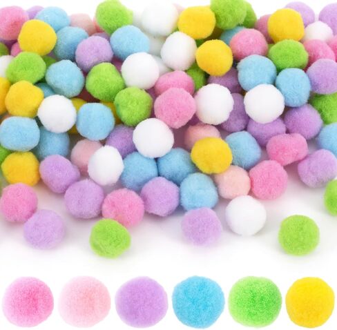 YALOJE 200 PCS Glitter Small Pom Pom Balls, 0.59 Inch Colorful Craft Pom Pom Balls, Sparkle Soft Fluffy Pompoms Cute Decorations for Art Crafts, DIY, Festivals - 10 Colors in Saudi Arabia