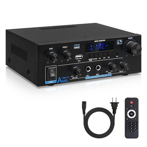 Amplifier Home Audio,BT-298A Bluetooth Amplifier 2.0CH Stereo Receivers RMS 40W+40W Integrated FM Radio,Karaoke,HiFi Sound Amp Bluetooth 5.0 AUX MIC SD USB Input Receiver Stereo for Home,Car,Party in Saudi Arabia