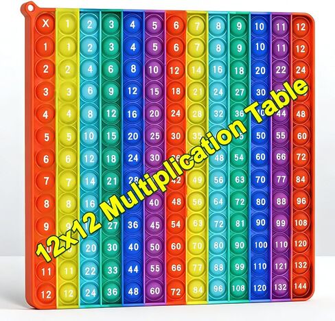 Rainbow Pop Fidget Math Learning Toy, Multiplication Table Educational Game, 12x12 Square in Saudi Arabia