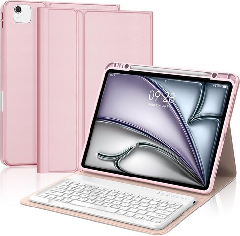 Keyboard Case for iPad Air 13 (M3 2025/M2 2024) & iPad Pro 12.9 Inch 6th/5th/4th/3rd Generation Keypad Case with 7 Colors Backlit, Wireless Key Board Smart Cover with Pen Holder for Pro12.9 2018-2022 in Saudi Arabia