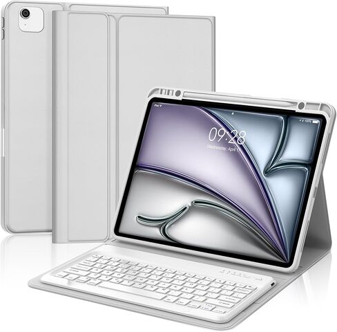 Keyboard Case for iPad Air 13 (M3 2025/M2 2024) & iPad Pro 12.9 Inch 6th/5th/4th/3rd Generation Keypad Case with 7 Colors Backlit, Wireless Key Board Smart Cover with Pen Holder for Pro12.9 2018-2022 in Saudi Arabia
