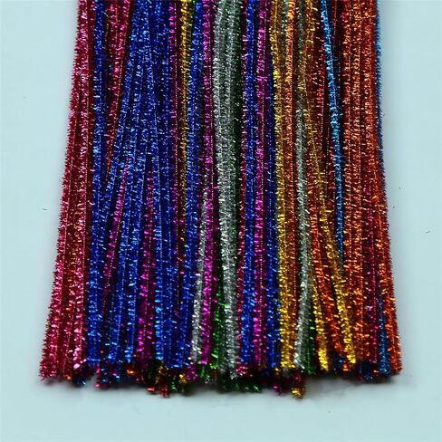 منظفات أنابيب حرفة متعددة الألوان بريق تشنيل (300 قطعة) 20 ألوانًا للزخارف الفنية الإبداعية DIY (0.24 × 12 بوصة) in Kuwait