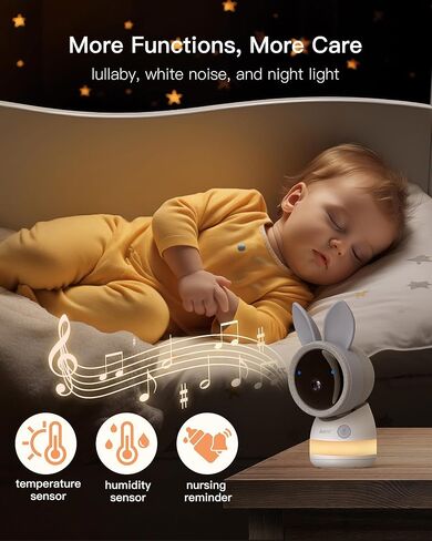 ARENTI Upgraded Baby Monitor, 4MP 2.4G&5G WiFi Baby Camera Monitor, Infrared Night Vision, Night Light, 2-Way Audio, Cry&Motion Detection, Temp&Humidity Sensor, App Control in Kuwait