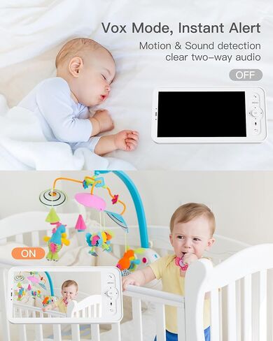 ARENTI Upgraded Baby Monitor, 4MP 2.4G&5G WiFi Baby Camera Monitor, Infrared Night Vision, Night Light, 2-Way Audio, Cry&Motion Detection, Temp&Humidity Sensor, App Control in Kuwait