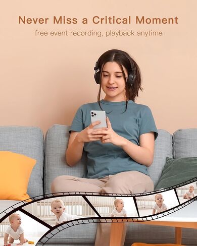 ARENTI Upgraded Baby Monitor, 4MP 2.4G&5G WiFi Baby Camera Monitor, Infrared Night Vision, Night Light, 2-Way Audio, Cry&Motion Detection, Temp&Humidity Sensor, App Control in Kuwait