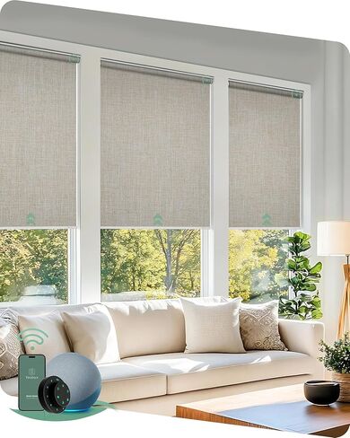 ستائر Yoolax الآلية، ستائر التعتيم الذكية للنوافذ، ظلال التعتيم الآلية مع جهاز تحكم عن بعد، ظلال النوافذ التلقائية المتوافقة مع ظلال Alexa الكهربائية الدوارة، عينة من القماش (متعدد الألوان) in Kuwait