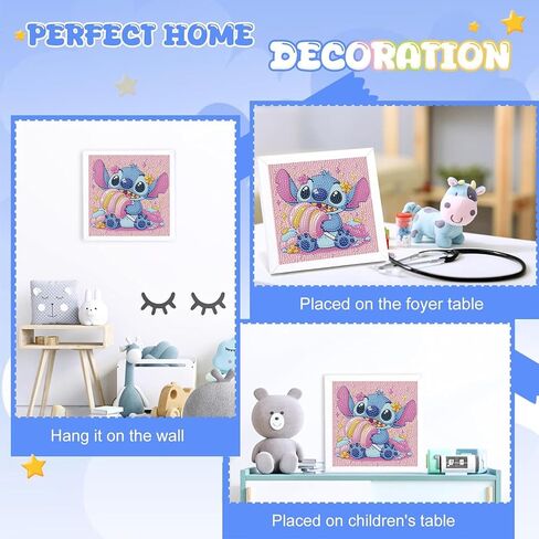 مجموعات فن الماس Gearock مع إطار خشبي ، مجموعات طلاء ماس صغيرة 5D DIY ، هدايا عيد ميلاد عيد ميلاد ، 7x7 بوصة ، 7x7 بوصة ، 7x7 بوصة in Kuwait