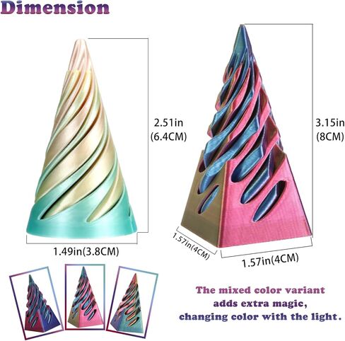 لعبة مخروط حلزونية هرمية - تمثال عكسي للهدوء والاسترخاء - أبراج أدوات وهم بصرية ثلاثية الأبعاد مستحيلة ، لعبة مكتب تململ للأطفال والكبار in Kuwait