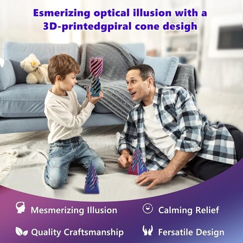 لعبة مخروط حلزونية هرمية - تمثال عكسي للهدوء والاسترخاء - أبراج أدوات وهم بصرية ثلاثية الأبعاد مستحيلة ، لعبة مكتب تململ للأطفال والكبار in Kuwait