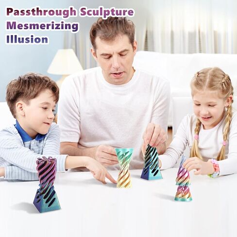 لعبة مخروط حلزونية هرمية - تمثال عكسي للهدوء والاسترخاء - أبراج أدوات وهم بصرية ثلاثية الأبعاد مستحيلة ، لعبة مكتب تململ للأطفال والكبار in Kuwait