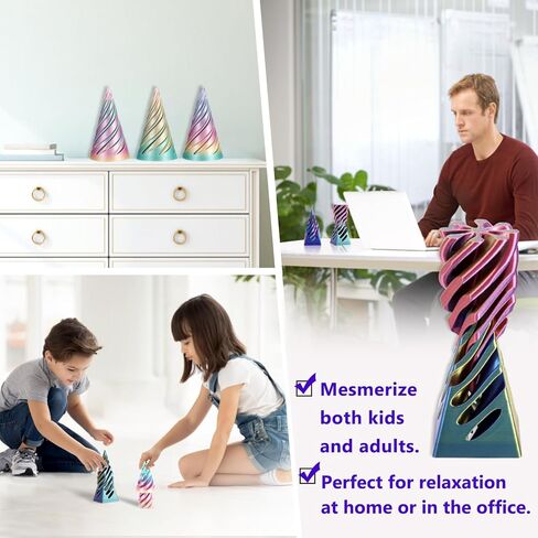 لعبة مخروط حلزونية هرمية - تمثال عكسي للهدوء والاسترخاء - أبراج أدوات وهم بصرية ثلاثية الأبعاد مستحيلة ، لعبة مكتب تململ للأطفال والكبار in Kuwait