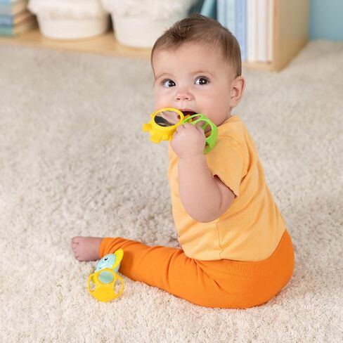 يبدأ مشرق من Oball Easy-Grasp Rattle Bepa Free Infant ، مجموعة Baby Ball & Teether ، حديثي الولادة في العمر وأعلى ، 4 بوصات in Kuwait