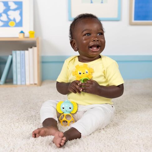 يبدأ مشرق من Oball Easy-Grasp Rattle Bepa Free Infant ، مجموعة Baby Ball & Teether ، حديثي الولادة في العمر وأعلى ، 4 بوصات in Kuwait