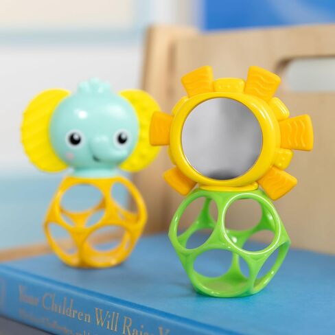 يبدأ مشرق من Oball Easy-Grasp Rattle Bepa Free Infant ، مجموعة Baby Ball & Teether ، حديثي الولادة في العمر وأعلى ، 4 بوصات in Kuwait