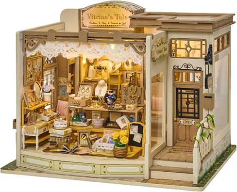 DlY Dollhouse Kit，Book Nook kit,Miniature House kit with Music Box,iniature House Kit,Magic Coffee'Shop，for Adults and Teens for Family and Friends.（Magic Coffee'Shop） in Saudi Arabia