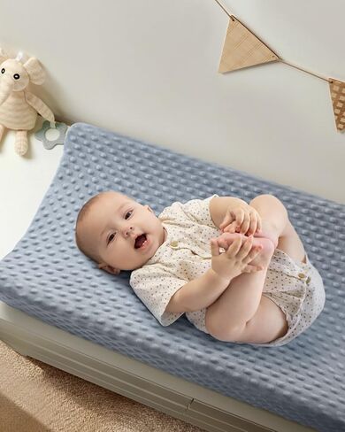 تغيير غطاء الوسادة - Babybay Ultra Soft Minky Dots Plush تغيير الجدول يغطي الأغطية المتغيرة للتنفس صفائح الطاولة القابلة للمسح بدلة لذلة الطفل والطفلة in Kuwait