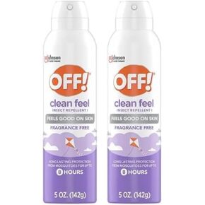 OFF! Clean Feel Insect Repellent Aerosol with 20% Picaridin, Bug Spray with Long Lasting Protection from Mosquitoes, Feels Good on Skin, 5 oz (Pack of 2) in Kuwait