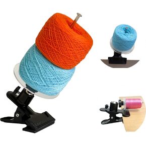 Universal Rotating Yarn Clip Holder – | On The Go Knits | Large Skein Accommodation | Keep Yarn Organized & Tangle-Free | 360° Adjustable | Tool-Free Assembly | Silent & Rotating Versions in Kuwait