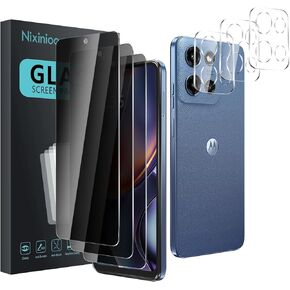 3 Pack Privacy Screen Protector for Motorola Moto G 5G 2024 With 3 Pack Camera Lens Protector, Anti Spy Tempered Glass Film, 9H Hardness, Black Protector, Anti-Scratch, Bubble Free in Saudi Arabia