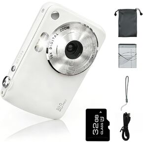 Digital Camera, FHD 1080P Cameras for Kids, Digital Point and Shoot Camera with 16X Zoom Anti Shake, Compact Small Cameras Gift for Boys Girls Kids, Black in Kuwait