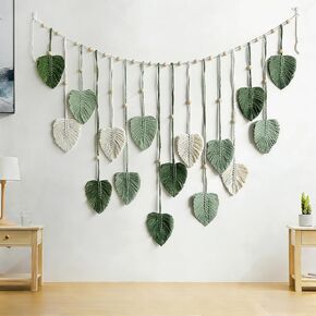 avoik macrame المنسوجة الجدار شنقا، 2pcs بوهو ديكور المنزل أنيقة جدار الفن النبات شنقا الديكور اليدوية المنسوجة البوهيمي نسيج لغرفة النوم غرفة المعيشة مزرعة شقة النوم in Kuwait