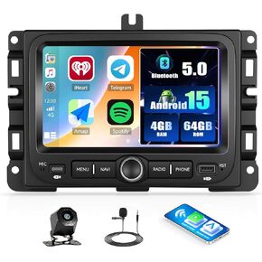 SIXTOP [2+64G] Android Car Stereo for Jeep Grand Cherokee 2004-2007 Upgrade Replacement Radio Carplay Android Auto Mirror Link 30 Themes 10.1 inch Touchscreen FM GPS Bluetooth+AHD Camera&MIC in Kuwait
