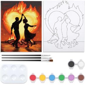 VOCHIC Couples Paint Party Kits Pre Drawn Canvas for Adults for Paint and Sip Date Night Games for Couples Painting kit 8x10 Girl Boy in Kuwait