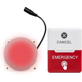 Remote Emergency Strobe Siren Alarm Kit Waterproof Outdoor Loud Panic Sos Warning System for Business Home Shop Hotel School 1 Red Flashing Siren 2 Call Buttons in Saudi Arabia