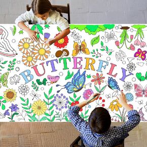 BCCSNNM Easter Coloring Tablecloth for Kids,Giant Coloring Poster for Kids,Easter Crafts Activities Games Gifts Party Decorations Favor Supplies (31.5 x 72 Inches) in Saudi Arabia