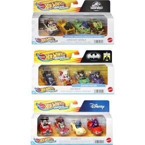 Hot Wheels RacerVerse, Set of 4 Die-Cars 1:64 Scale Toy Cars Optimized for Driving on Tracks with Pop Culture Characters as Drivers in Kuwait