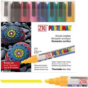 ZIG Posterman Waterproof Chalk Markers Sets - Broad 8 Colours in Kuwait