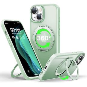 Qtlier Case لـ iPhone 16Promax ، 360 Ring Ring Stand ، إطار الكاميرا المرتفع ، مقاوم للصدمات مع Magsafe Clear in Kuwait