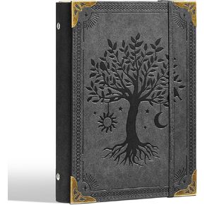 PU Leather A5 Binder 6 Ring Refillable Journal Cover No Refill Paper A5 Planner Binder Loose Leaf Binder Notebook 5.7"x8.3" with Elastic Closure, Green Tree in Kuwait