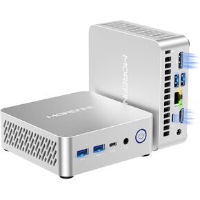 MOREFINE Mini PC N150, 13th Intel Twin Lake N150 (up to 3.6GHz), M9 Mini Desktop Computer 16GB DDR4 512GB M.2 NVMe SSD, Small PC Desktop Support 4k Dual Display WiFi6/BT5.2/USB3.2 for Home/Office in Kuwait