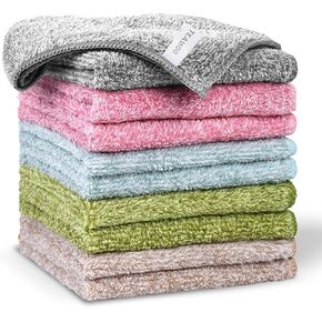 Premium Microfiber Cleaning Cloths 15 Pack, Microfiber Towels for Cars, Highly Absorbent, Reusable Cleaning Rags for Car, Household, Window, Kitchen, Grey/Pink/Green(12x12 inches) in Kuwait