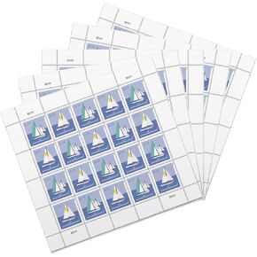 Sailboats Postcard Stamps (5 Sheets (100 Stamps)) in Kuwait