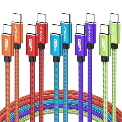 Bynccea USB C to USB C Cable 4-Pack 10ft C to C Cable Fast Charging C Cable, 60W(5A) Nylon Braided Type C Cables for Phone 16/15 Series Samsung S24/23 in Saudi Arabia