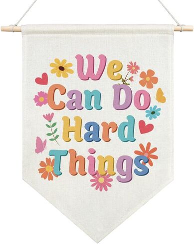 AGMDESIGN Sometimes You Win Sometimes You Learn Vintage Canvas Hanging Pennant Flag Banner, Best Teacher Gifts from Students, Home Office School Classroom Kids Room Flag Decor, Office Decor Gifts in Saudi Arabia