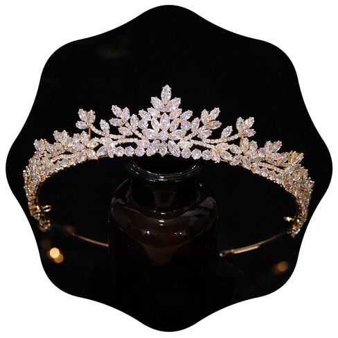Jorsnovs Sparkly Small Zircon Wedding Crowns and Tiaras for Women Handmade Cubic Zirconia Princess Headpieces Sweet 16 Birthday Headdress in Kuwait