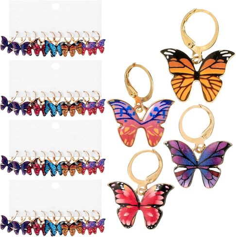 40PCS Butterfly Stitch Markers Butterfly Enamel Cute Charms Removable Leverback Clasp Charm Locking Stitch Marker for Knitting Weaving Sewing Accessories Quilting Handmade Jewelry in Kuwait