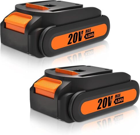 2 Packs 20V 4.0AH WA3520 Battery Replacement for Worx Lithium Battery WA3525 WG151s WG155s WG251s WG255s WG540s WG545s WG890 WG891 Compatible with PowerShare Cordless Tools in Saudi Arabia