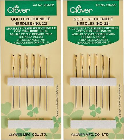 Clover Gold Eye Chenille Needles, 1 Count (Pack of 2), Size 20 6/Pkg in Saudi Arabia