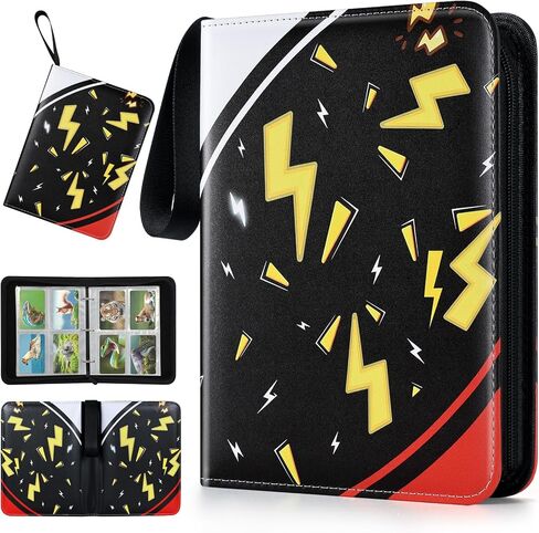 Trading Card Binder, 4 Pocket 440 Cards Holder with 55 Removable Sleeves Display Storage Collector Album Compatible with Football Cards TCG Game Sports Cards, Red in Saudi Arabia